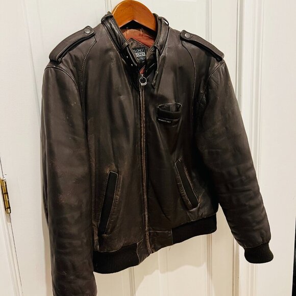 Vintage Distressed Members Only Leather Jacket Size 42 Large - Picture 14 of 16